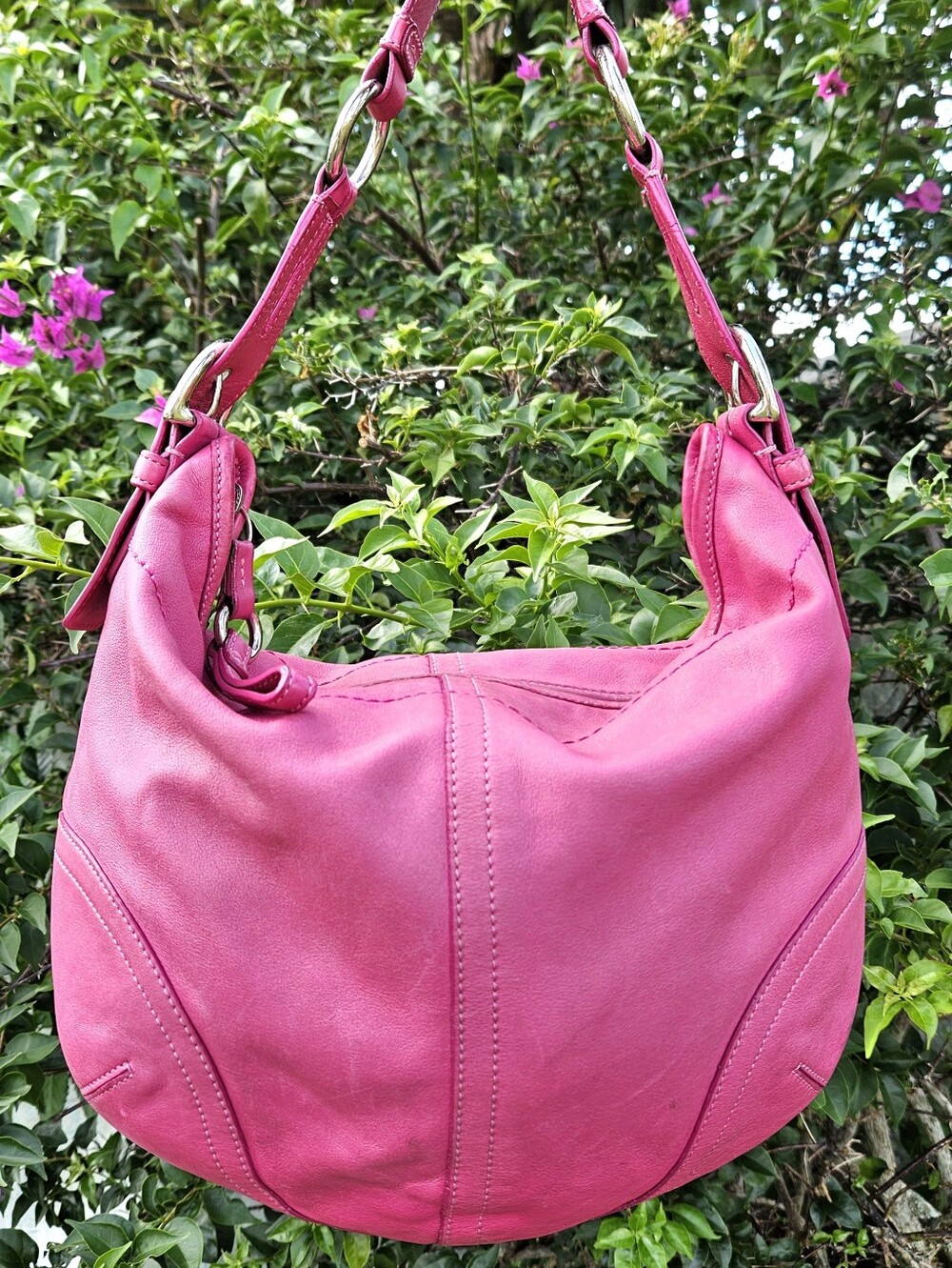 Vintage Y2K Coach Soho 3651 Pink Leather Hobo Shoulder Bag 2004